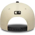 cappellino-curvo-beige-e-nero-snapback-9forty-m-crown-side-script-di-new-york-mets-mlb-di-new-era