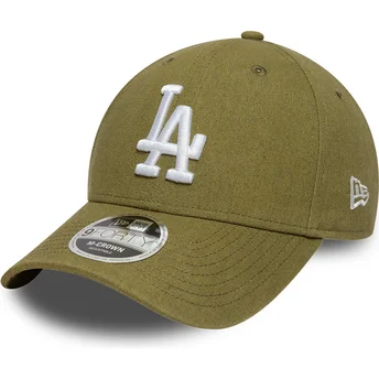Cappellino curvo verde snapback 9FORTY M-Crown Linen dei Los Angeles Dodgers MLB di New Era