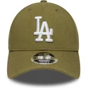 grune-gebogene-snapback-kappe-9forty-m-crown-linen-der-los-angeles-dodgers-mlb-von-new-era