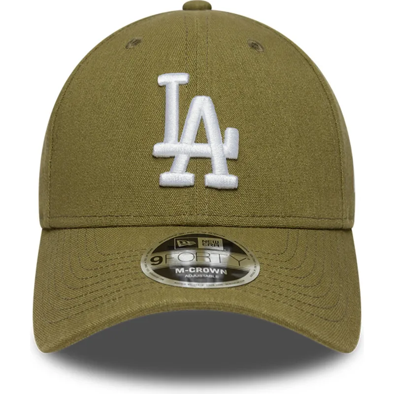 casquette-courbee-verte-snapback-9forty-m-crown-linen-los-angeles-dodgers-mlb-new-era