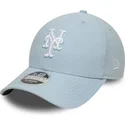 ljusbla-kurvad-keps-snapback-9forty-m-crown-linen-fran-new-york-mets-mlb-av-new-era