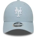 cappellino-visiera-curva-azzurro-snapback-9forty-m-crown-linen-di-new-york-mets-mlb-di-new-era