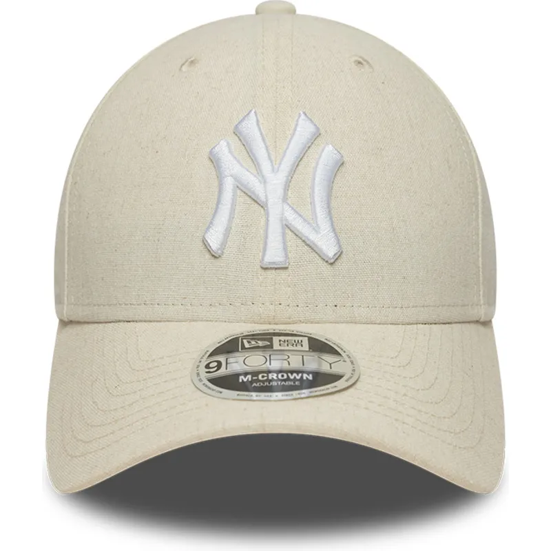cappellino-curvo-beige-snapback-9forty-m-crown-linen-dei-new-york-yankees-mlb-di-new-era