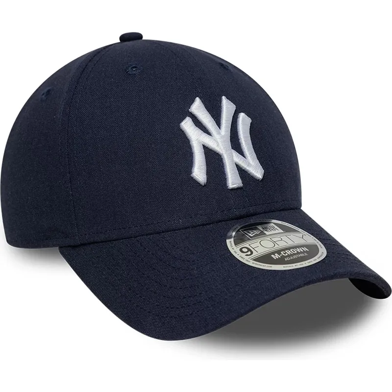 marinbla-kurvad-keps-snapback-9forty-m-crown-linen-fran-new-york-yankees-mlb-av-new-era