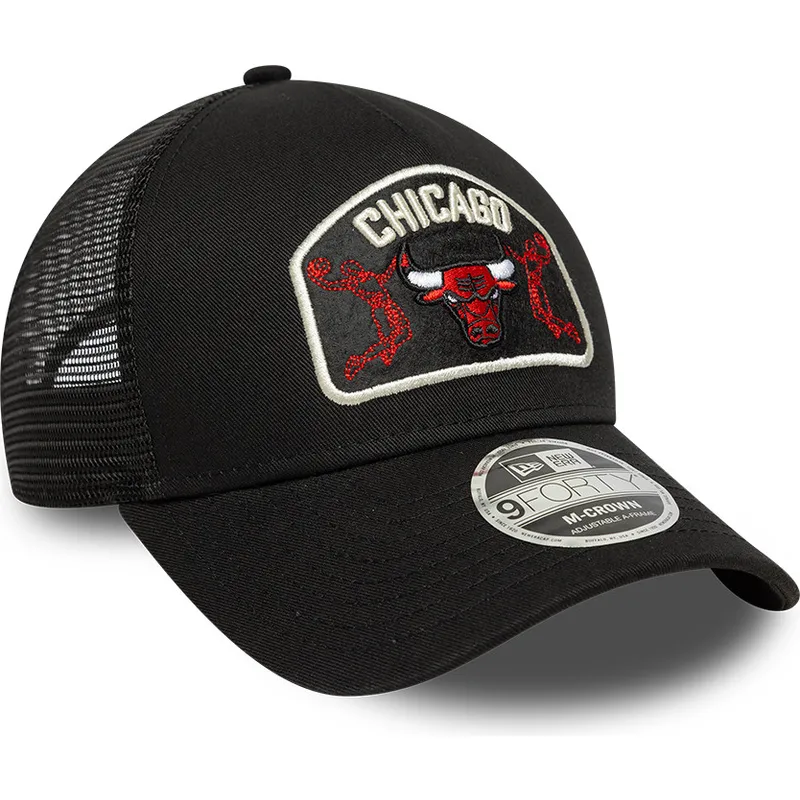 cappellino-trucker-nero-9forty-m-crown-a-frame-dei-chicago-bulls-nba-di-new-era