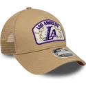 cappellino-trucker-beige-9forty-m-crown-a-frame-dei-los-angeles-lakers-nba-di-new-era