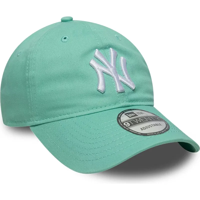 hellgrune-verstellbare-curved-cap-9twenty-league-essential-der-new-york-yankees-mlb-von-new-era