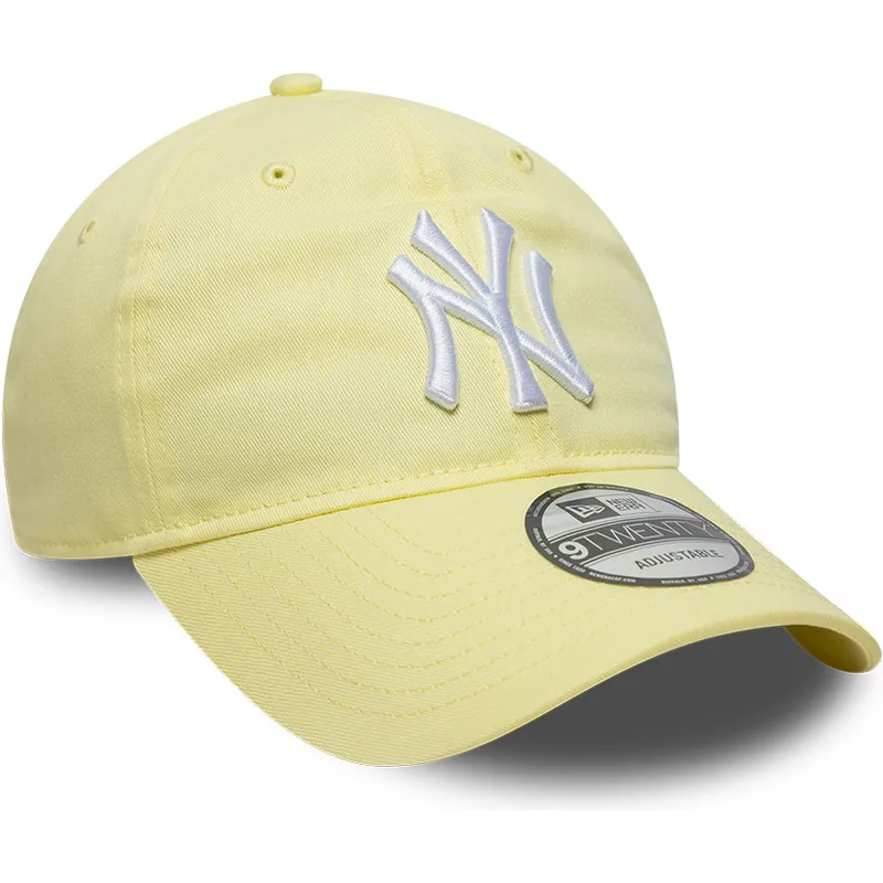 gorra-curva-amarilla-claro-ajustable-9twenty-league-essential-de-new-york-yankees-mlb-de-new-era