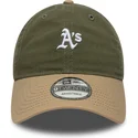 new-era-curved-brim-9twenty-mini-washed-contrast-oakland-athletics-mlb-green-and-brown-adjustable-cap