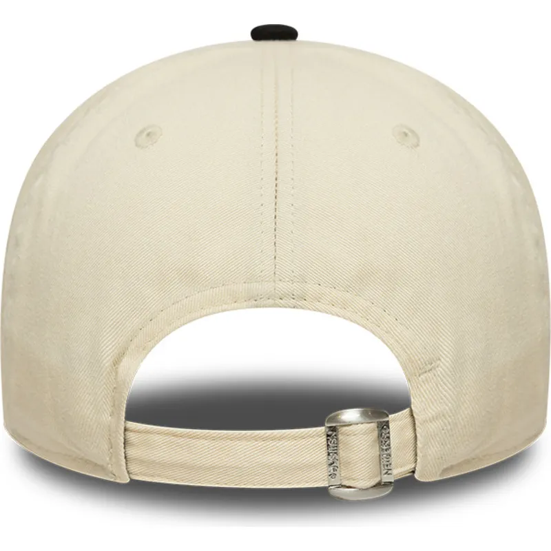 casquette-courbee-beige-et-noire-ajustable-9twenty-wash-distress-a-frame-new-era