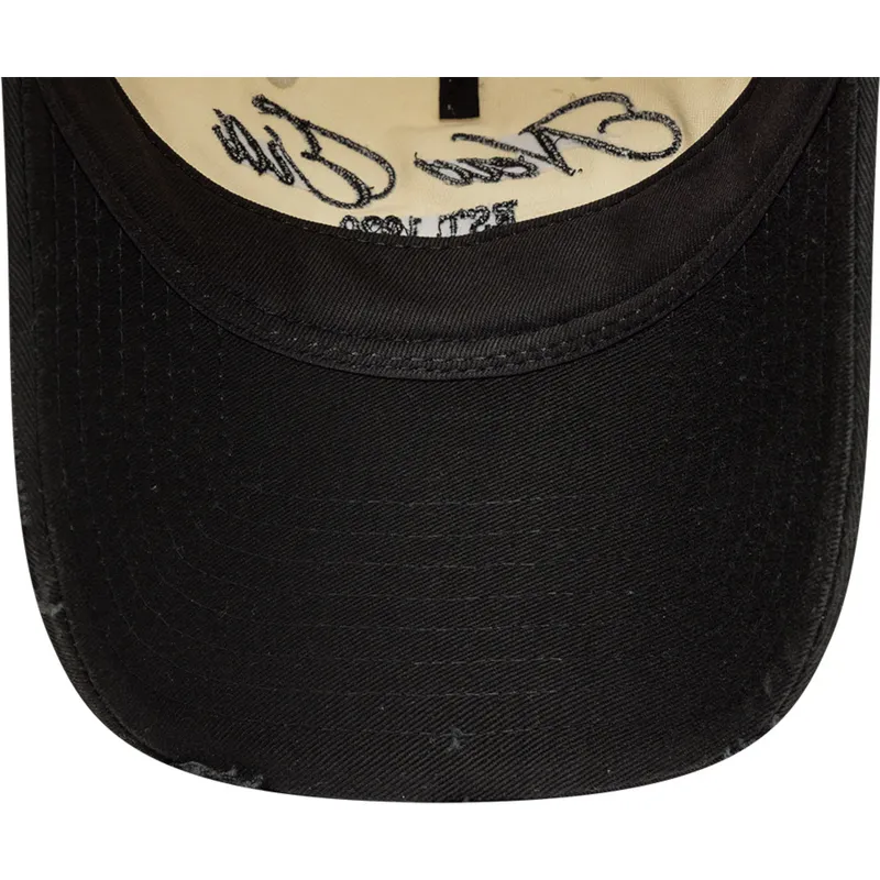 cappellino-curvo-beige-e-nero-regolabile-9twenty-wash-distress-a-frame-di-new-era