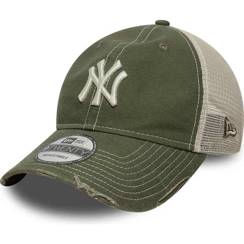 cappellino-trucker-verde-regolabile-9twenty-cotton-canv-dei-new-york-yankees-mlb-di-new-era