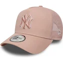 cappellino-trucker-rosa-con-logo-rosa-a-frame-outline-dei-new-york-yankees-mlb-di-new-era