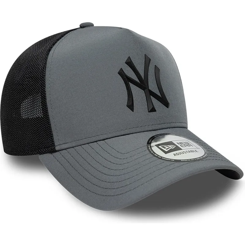 cappellino-trucker-grigio-con-logo-nero-a-frame-sport-dei-new-york-yankees-mlb-di-new-era