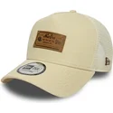 cappellino-trucker-beige-a-frame-denim-leather-patch-di-new-era