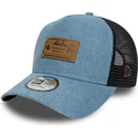 cappellino-trucker-blu-a-frame-denim-leather-patch-di-new-era