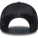 trucker-cap-blau-a-frame-denim-leather-patch-von-new-era