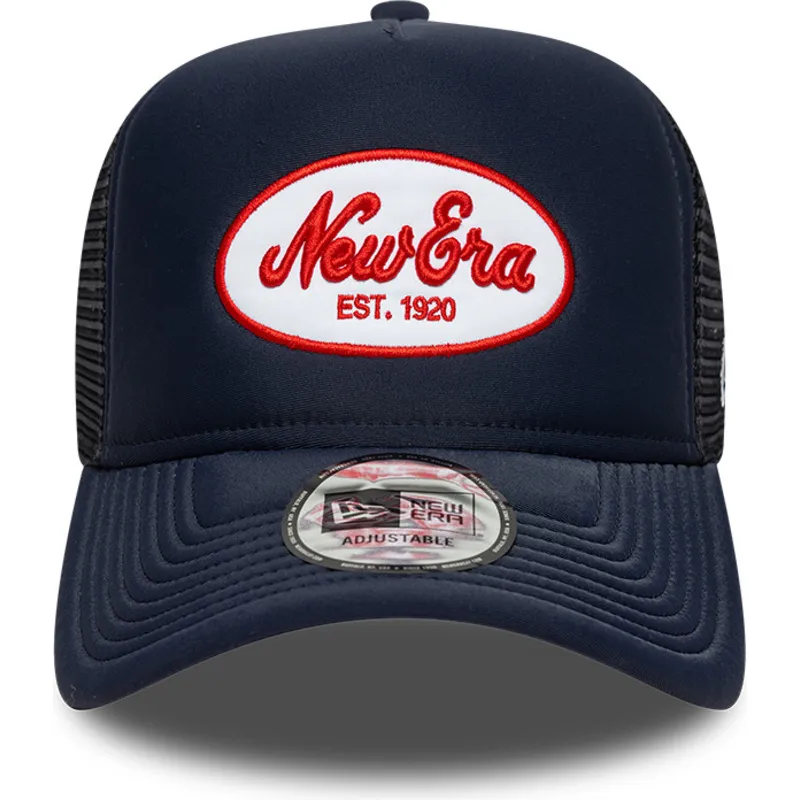 casquette-trucker-bleue-marine-a-frame-oval-foam-patch-new-era