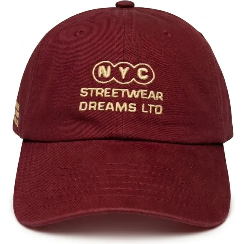 casquette-courbee-grenat-ajustable-ny-dreams-just-kids-the-90s-homenage