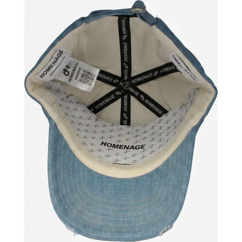 cappellino-curvo-blu-regolabile-denim-records-music-shapes-identity-the-90s-di-homenage