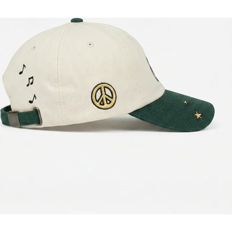 casquette-courbee-khaki-et-verte-ajustable-music-world-music-shapes-identity-the-90s-homenage