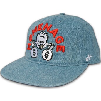 Czapka płaska niebieska snapback Denim Money Music Shapes Identity The Snap od Homenage