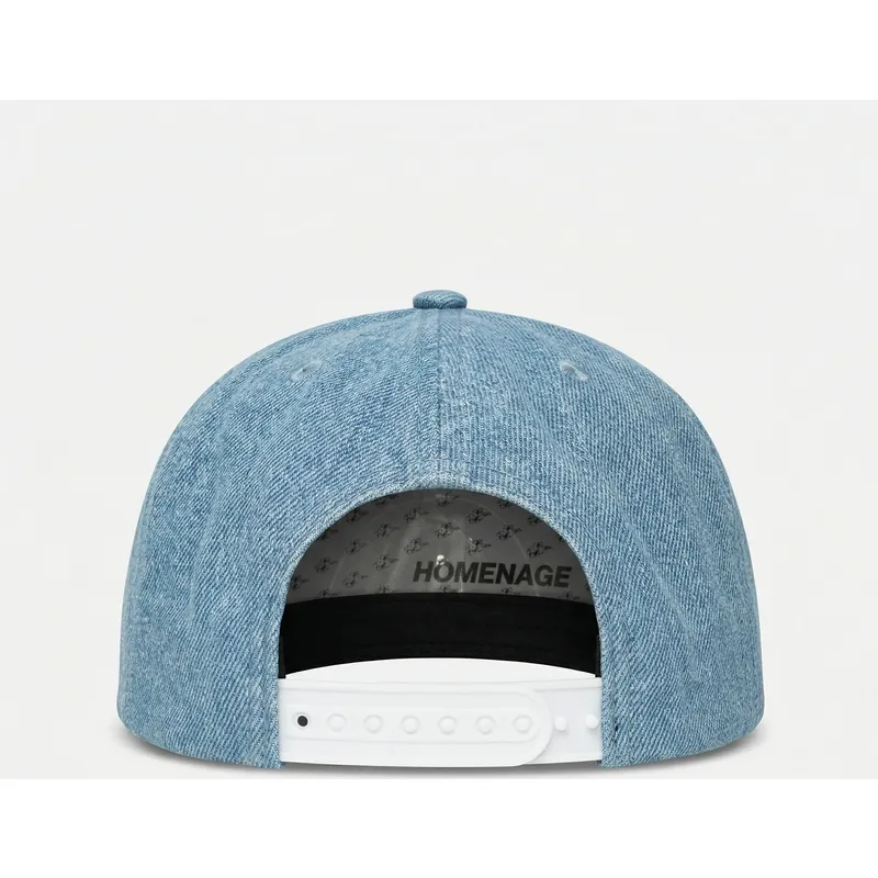 blaue-flatcap-snapback-denim-money-music-shapes-identity-the-snap-von-homenage