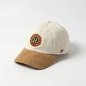 casquette-courbee-beige-et-marron-ajustable-suede-resort-sport-the-90s-homenage