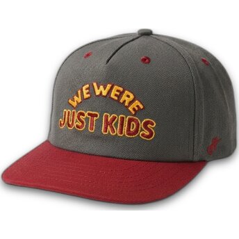 Szara i czerwona czapka z daszkiem snapback Just Kids The Retro od Homenage