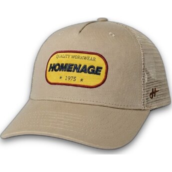 Czapka trucker beżowa Work 1975 Workwear The Trucker od Homenage