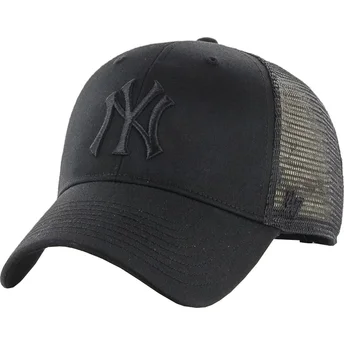 Cappellino trucker nero con logo nero dei New York Yankees MLB MVP Branson di 47 Brand
