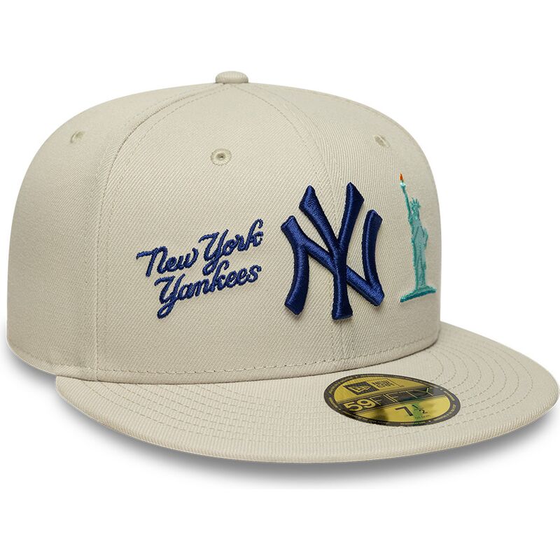 beige-angepasste-flatcap-mit-marineblauem-logo-59fifty-city-icon-der-new-york-yankees-von-new-era