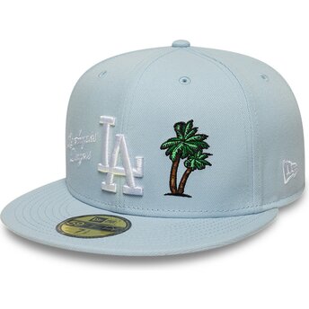 Cappello piatto azzurro chiaro aderente 59FIFTY City Icon dei Los Angeles Dodgers di New Era