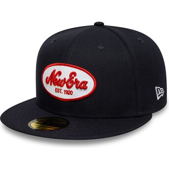 Cappello piatto blu navy regolabile 59FIFTY Oval Patch di New Era