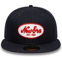 marineblaue-angepasste-flatcap-59fifty-oval-patch-von-new-era
