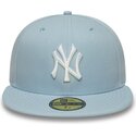 cappello-piatto-azzurro-chiaro-aderente-59fifty-league-essential-dei-new-york-yankees-mlb-di-new-era