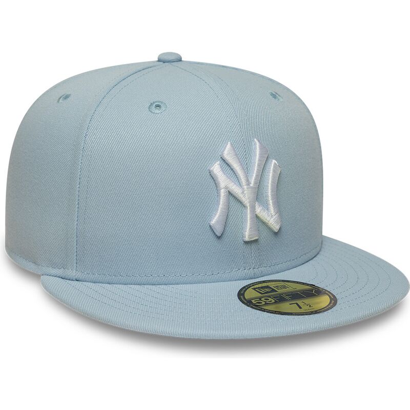 cappello-piatto-azzurro-chiaro-aderente-59fifty-league-essential-dei-new-york-yankees-mlb-di-new-era