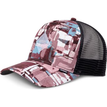 Casquette trucker rouge et bleue HFT PatternAbstract Djinns