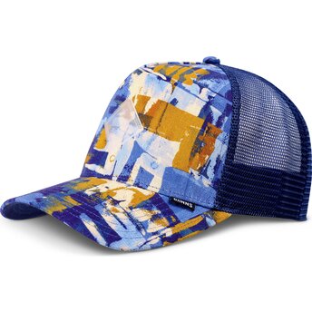 Cappellino trucker blu e marrone HFT PatternAbstract di Djinns