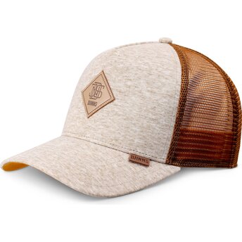Cappellino trucker beige e marrone HFT ColourMelange di Djinns