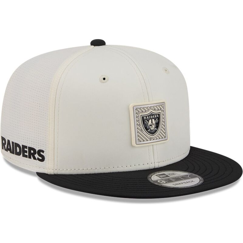 cappello-piatto-beige-e-nero-snapback-9fifty-training-pack-2026-dei-las-vegas-raiders-nfl-di-new-era