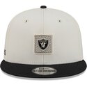 casquette-plate-beige-et-noire-snapback-9fifty-training-pack-2026-las-vegas-raiders-nfl-new-era
