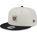 cappello-piatto-beige-e-nero-snapback-9fifty-training-pack-2026-dei-las-vegas-raiders-nfl-di-new-era