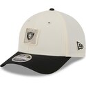 casquette-courbee-beige-et-noire-snapback-9forty-m-crown-training-pack-2026-las-vegas-raiders-nfl-new-era