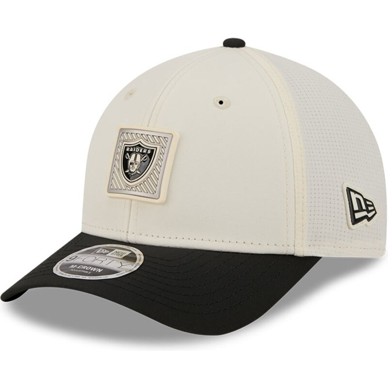 casquette-courbee-beige-et-noire-snapback-9forty-m-crown-training-pack-2026-las-vegas-raiders-nfl-new-era