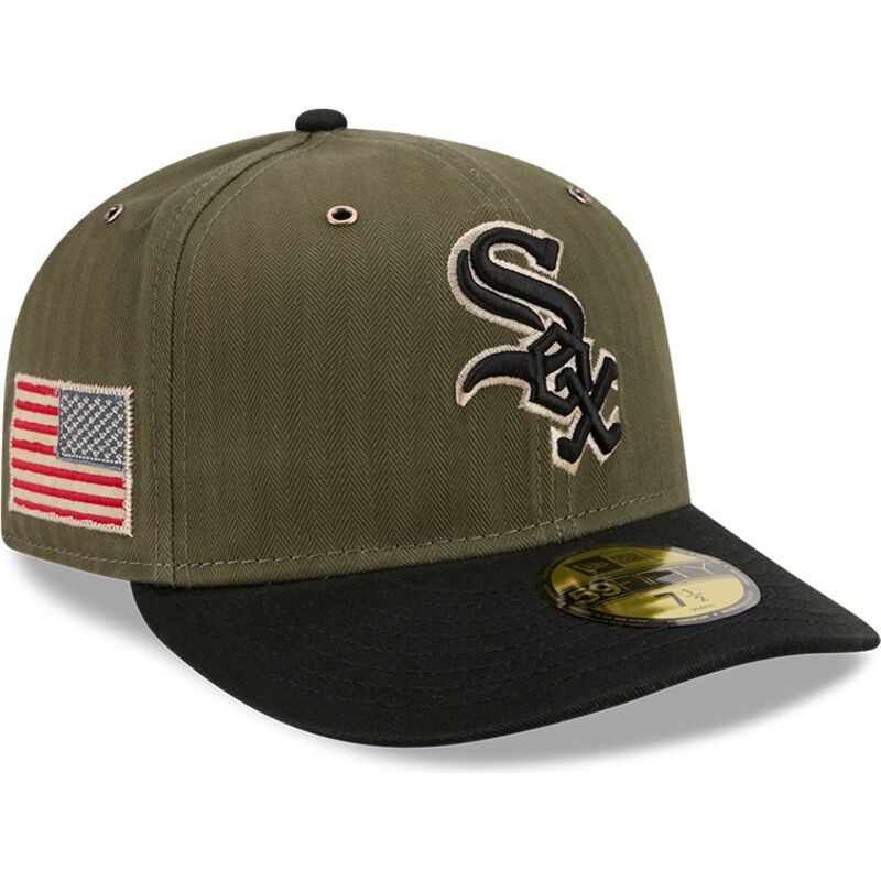 cappellino-curvo-verde-regolabile-59fifty-pre-curved-american-herringbone-dei-chicago-white-sox-mlb-di-new-era