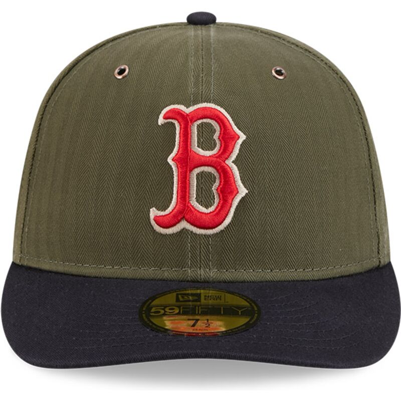 grune-gebogene-verstellbare-59fifty-pre-curved-american-herringbone-kappe-der-boston-red-sox-mlb-von-new-era