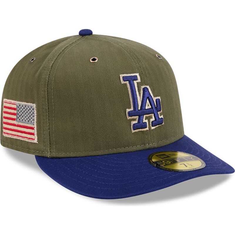 cappellino-curvo-verde-regolabile-59fifty-pre-curved-american-herringbone-dei-los-angeles-dodgers-mlb-di-new-era