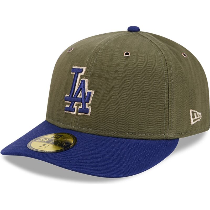 cappellino-curvo-verde-regolabile-59fifty-pre-curved-american-herringbone-dei-los-angeles-dodgers-mlb-di-new-era