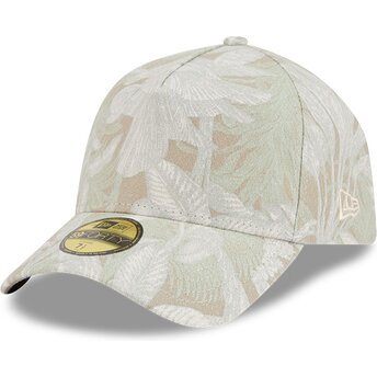 Cappellino curvo beige regolabile 59FORTY A Frame Leafy Palm di New Era